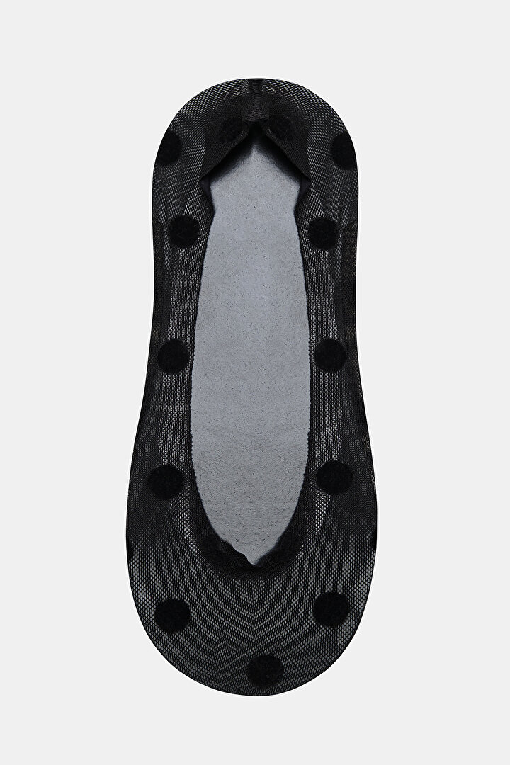 Transparent Dots Siyah Babet Çorabı - 1