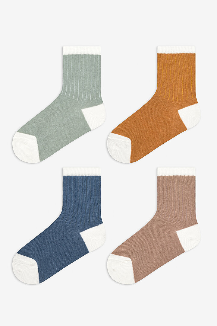 Boys Cool Colors 4in1 Rib Multi Colour Socket Socks - 1