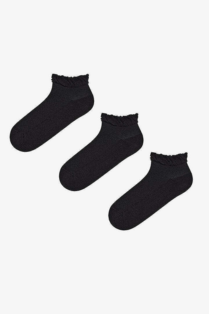 Active Frill Towel 3in1 Black Liner Socks - 1