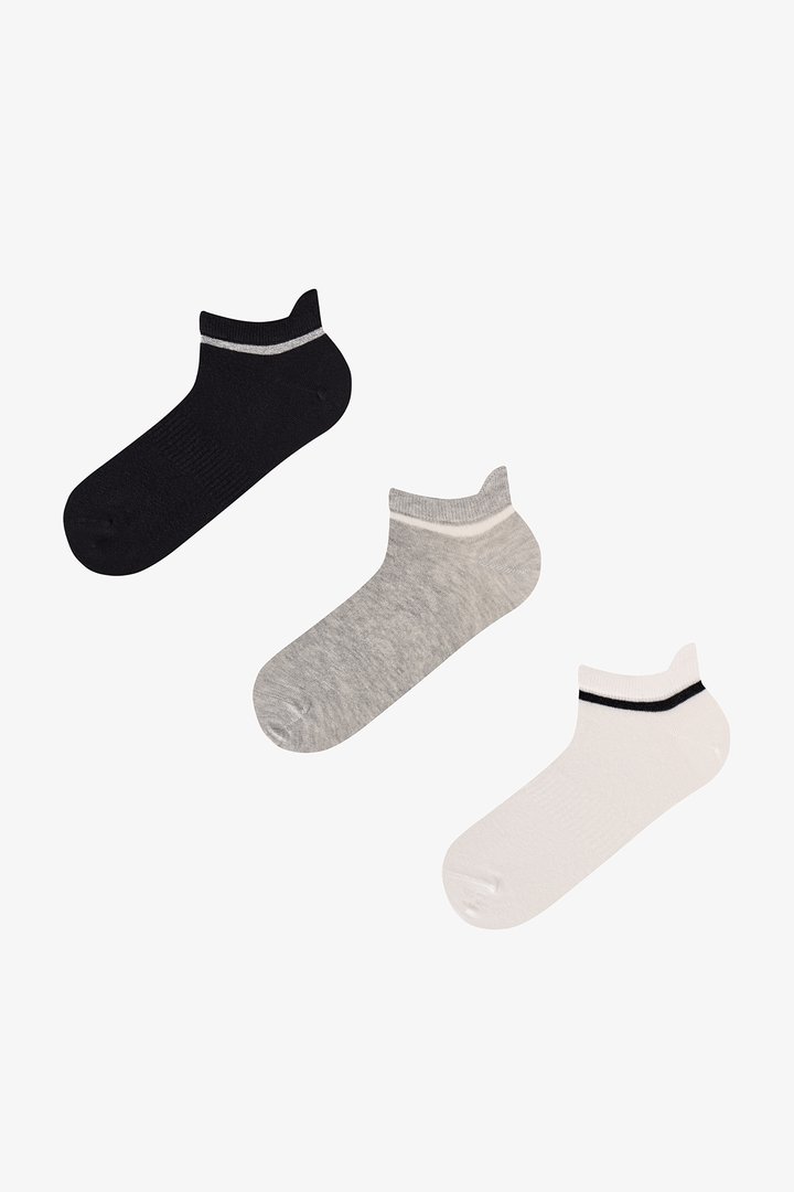 Men's Black Soft Balance Cotton 3 Pack Liner Socks - 1