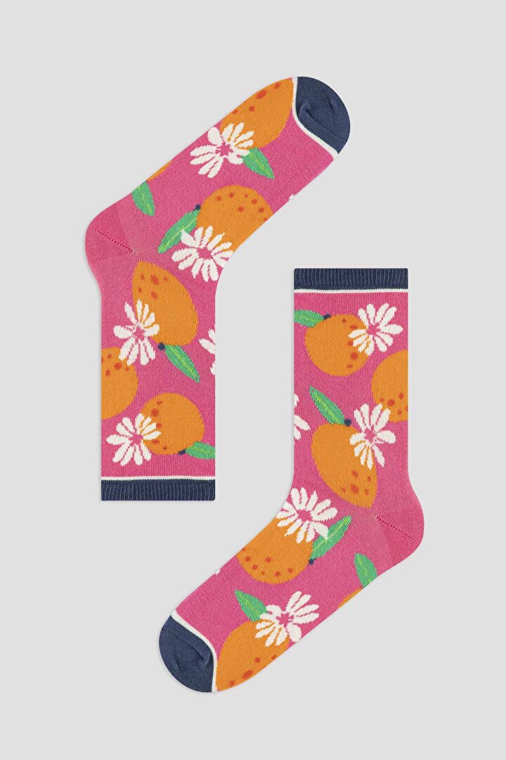 Pink Orange Socket Socks - 1