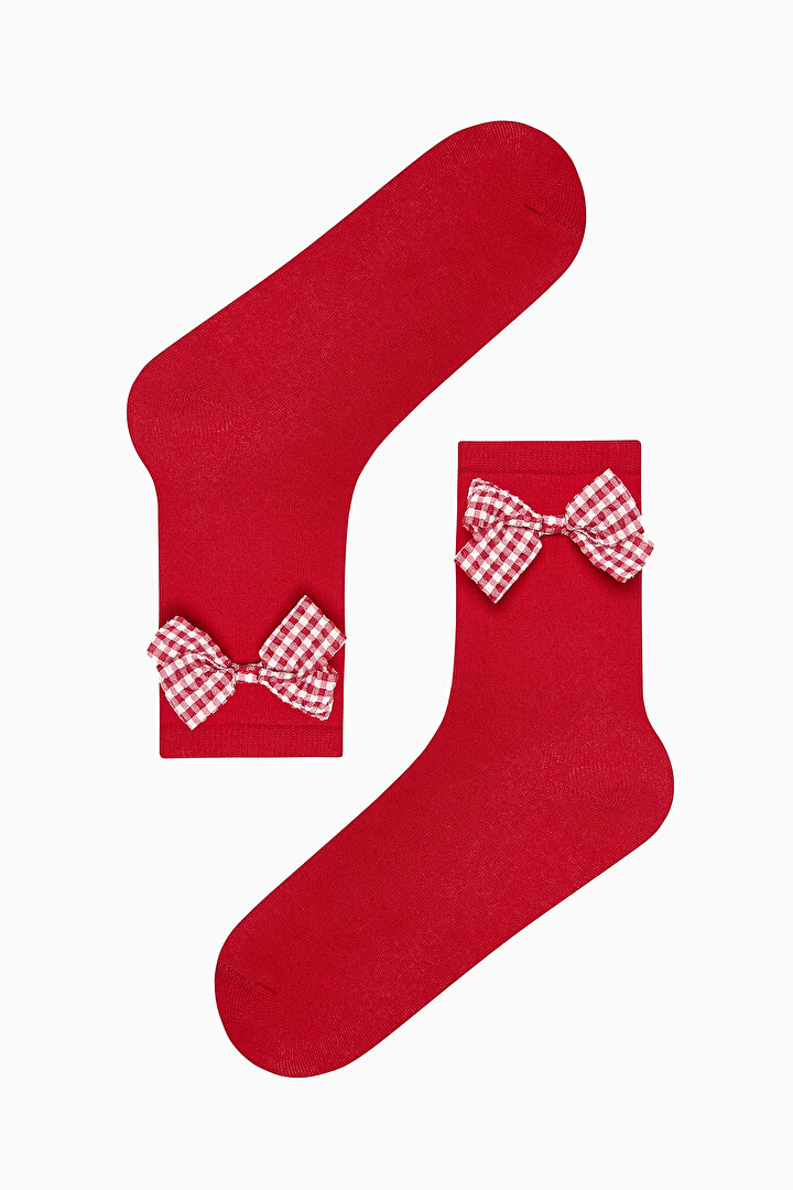 Plaid Bowtie Socket Socks - 1