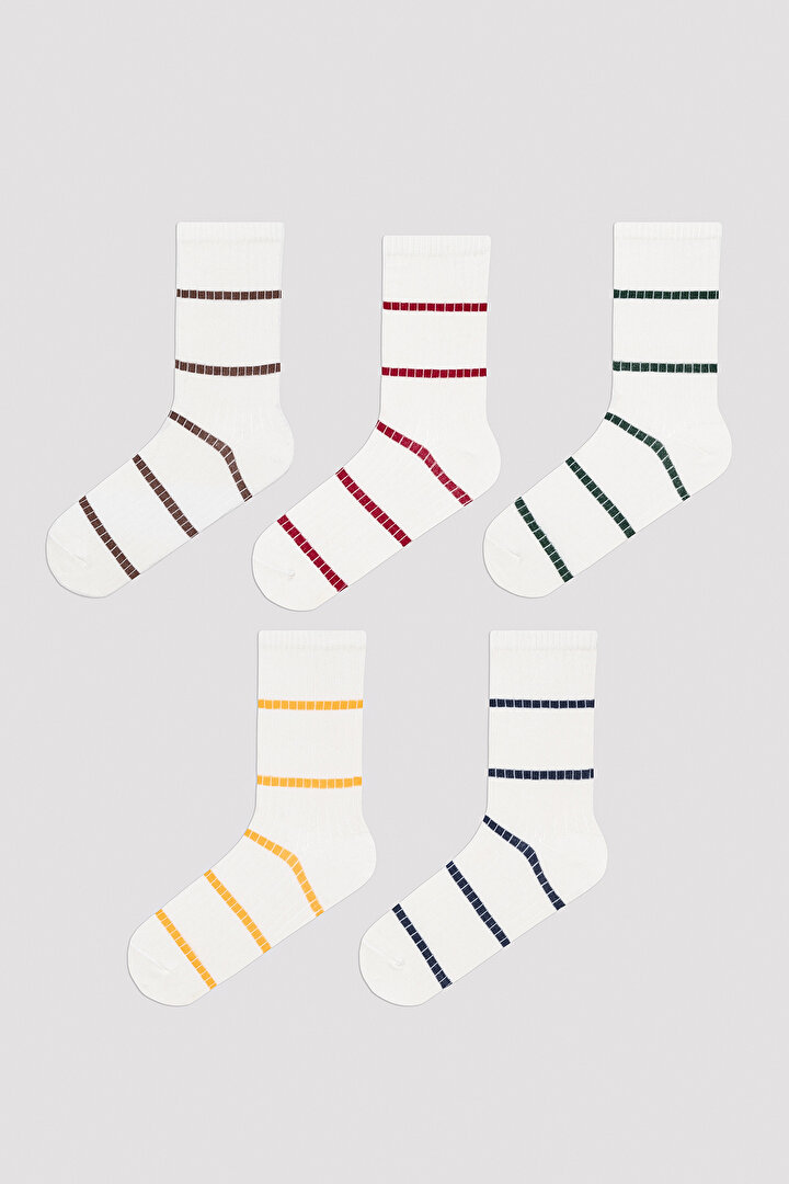 Basic Line Beyaz 5li Soket Çorap - 1