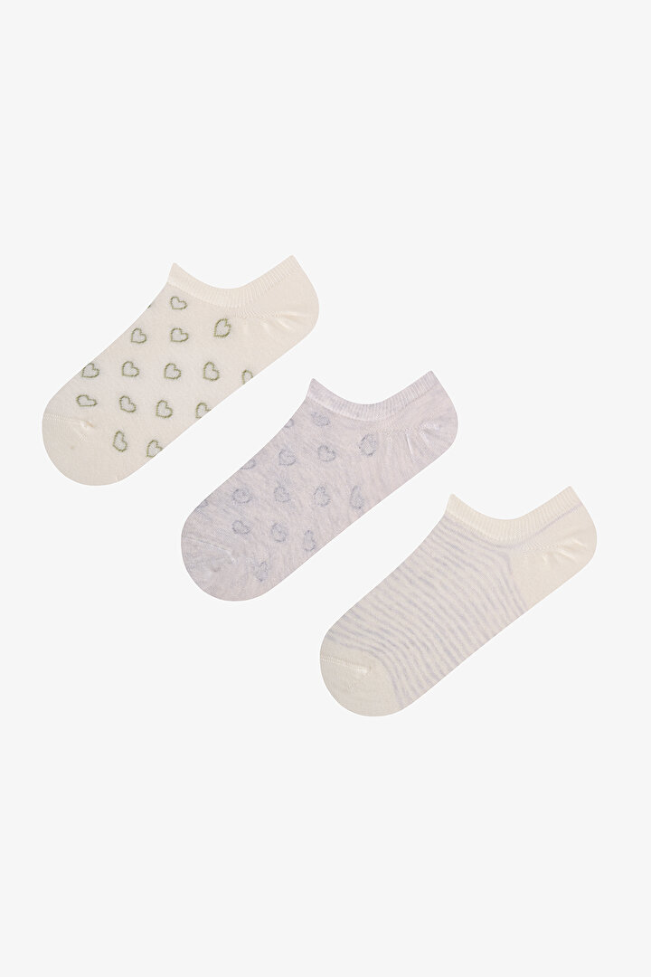 Cute Hearts 3'lü Sneaker Çorabı - 1