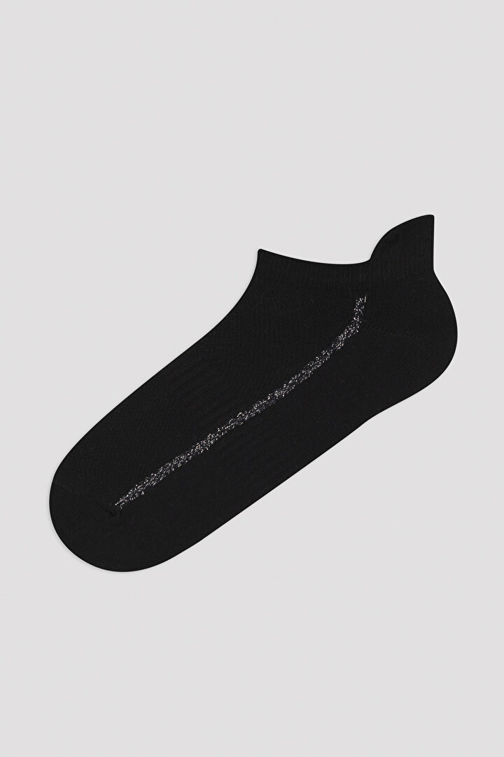 Siyah Gri Beyaz 3'lü Patik Çorap - 2