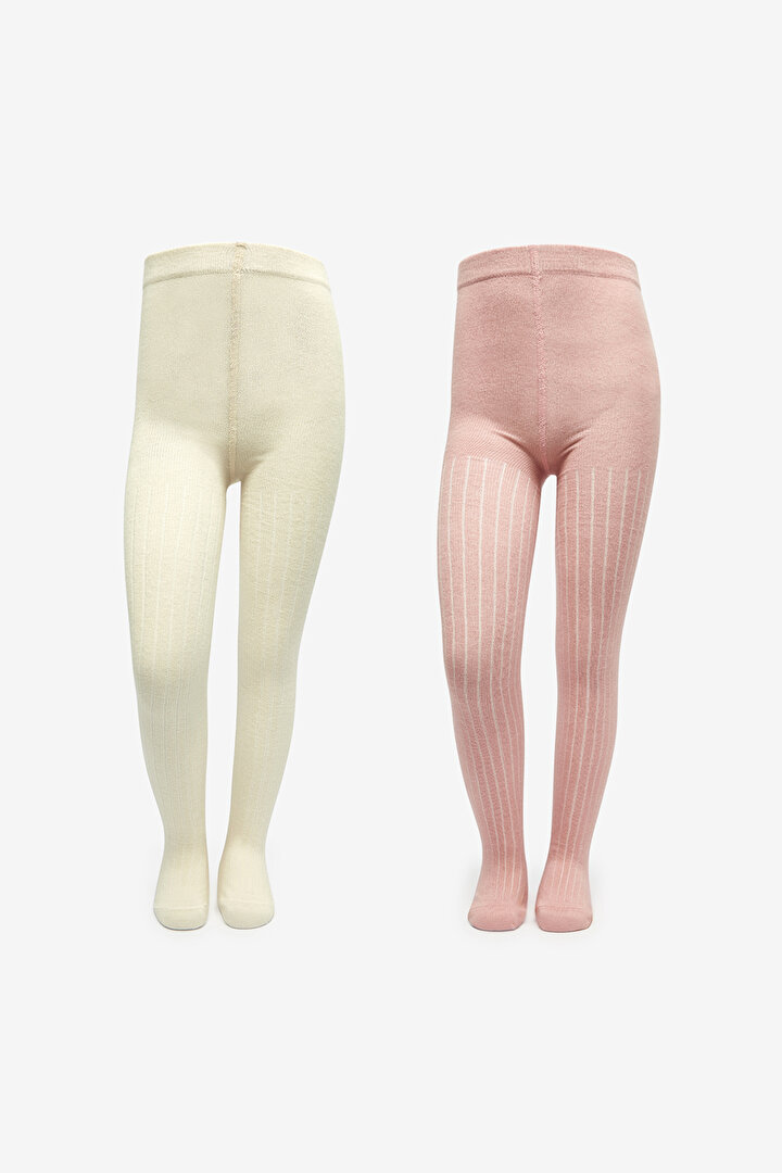 Pretty Rib Pink 2in1 Tights - 1