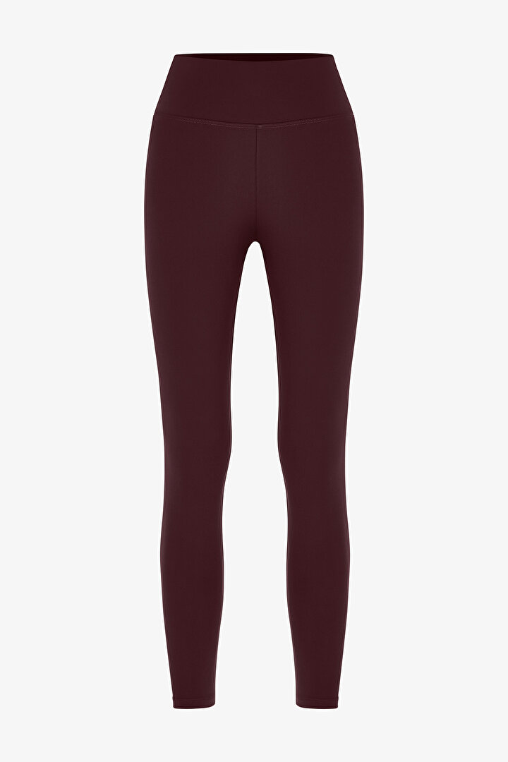 Koyu Bordo Easy Feel Ankle Yüksek Bel Tayt - 1