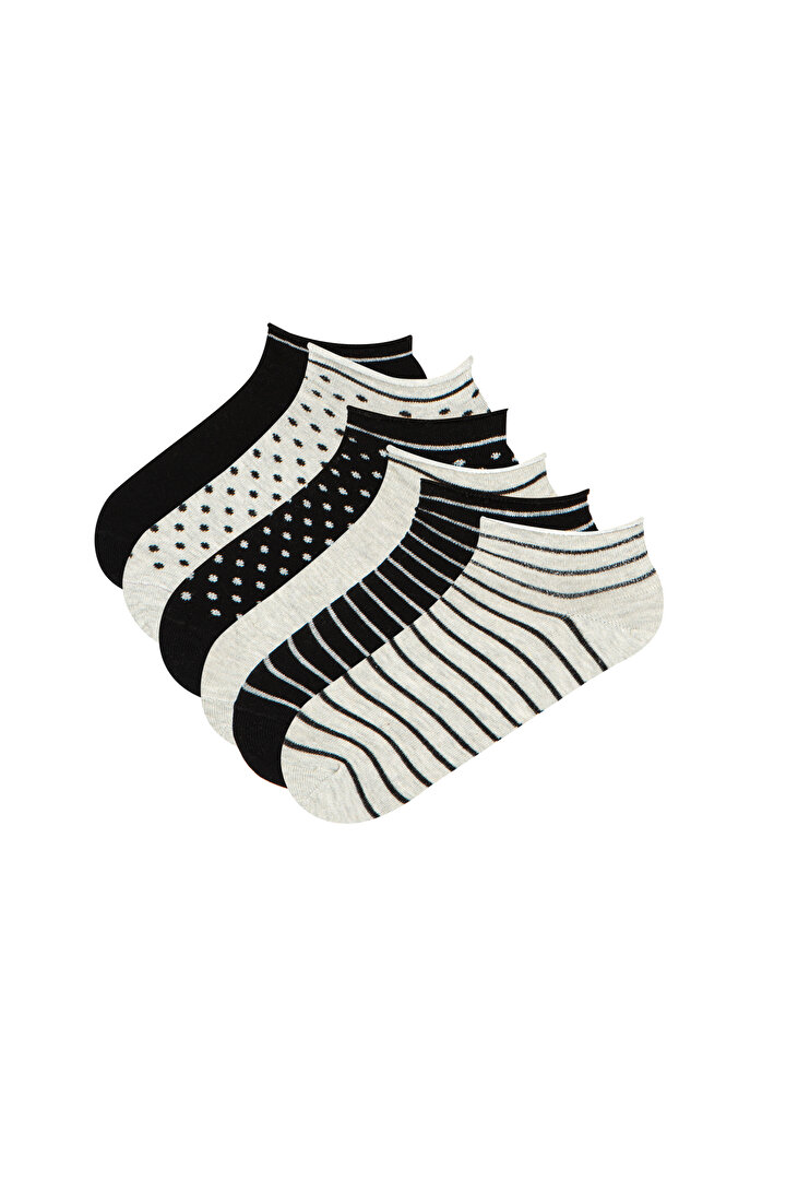 Gri Darky 6Lı Patik Çorap - 1