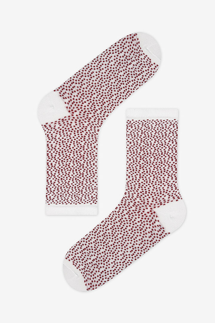 Dotted 3lü Bordo Çok Renkli Soket Çorap - 2