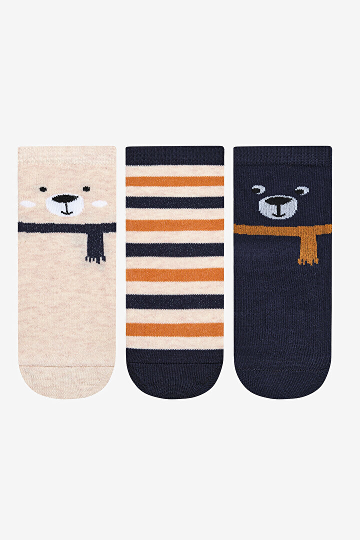 Boys Cold Bear 3in1 Multi Colour Socket Socks - 1