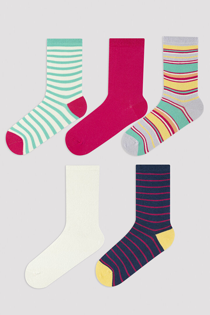 Colorful Stripe 5in1 Socket Socks - 1