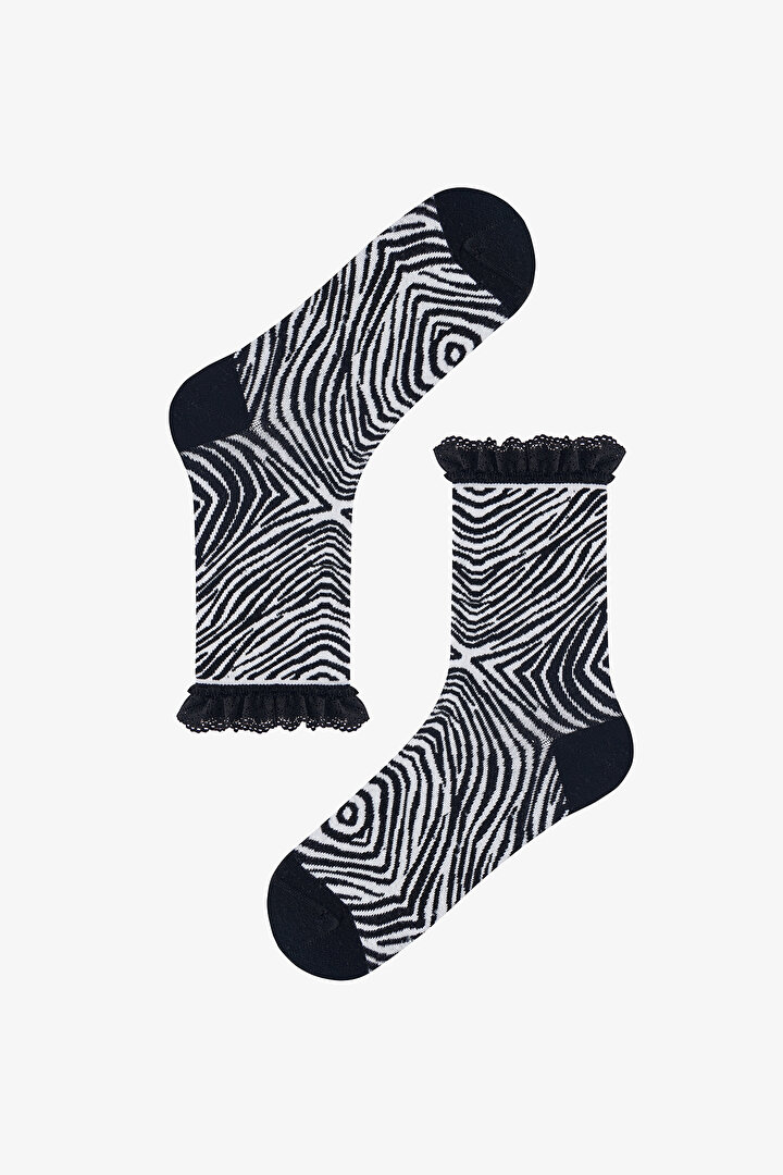 Zebra Lace Soket Çorap - 1