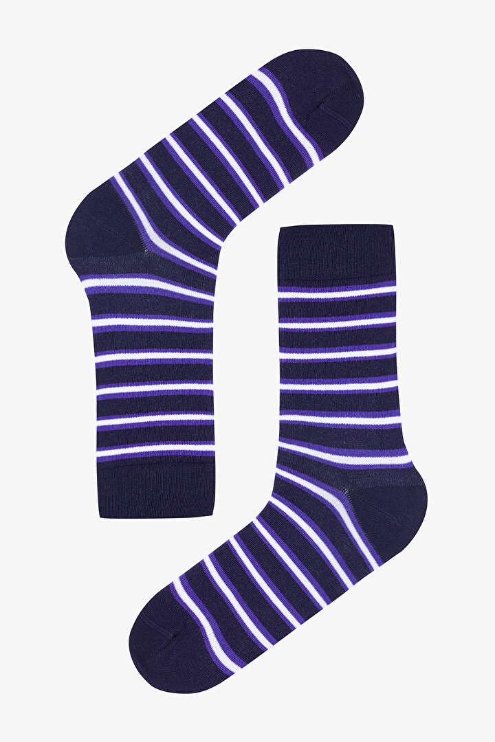 Erkek Green Stripe 3lü Çok Renkli Soket Çorap - 2