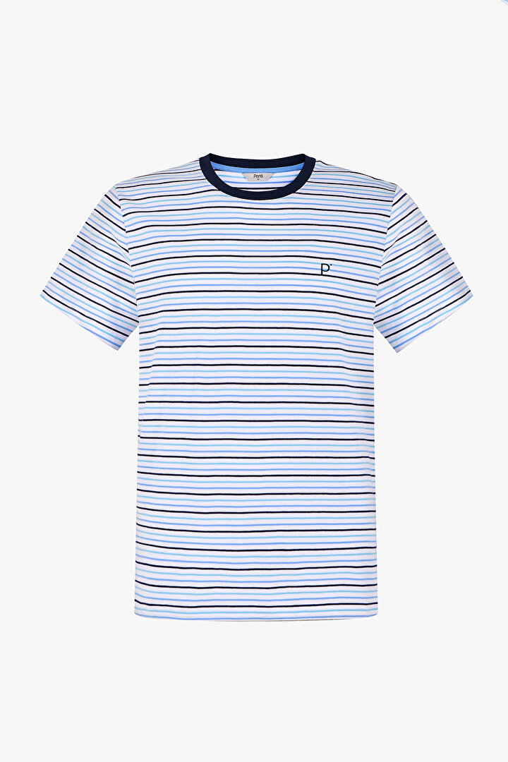 Erkek Renkli Sail Line Şortlu Pijama Takımı - 2