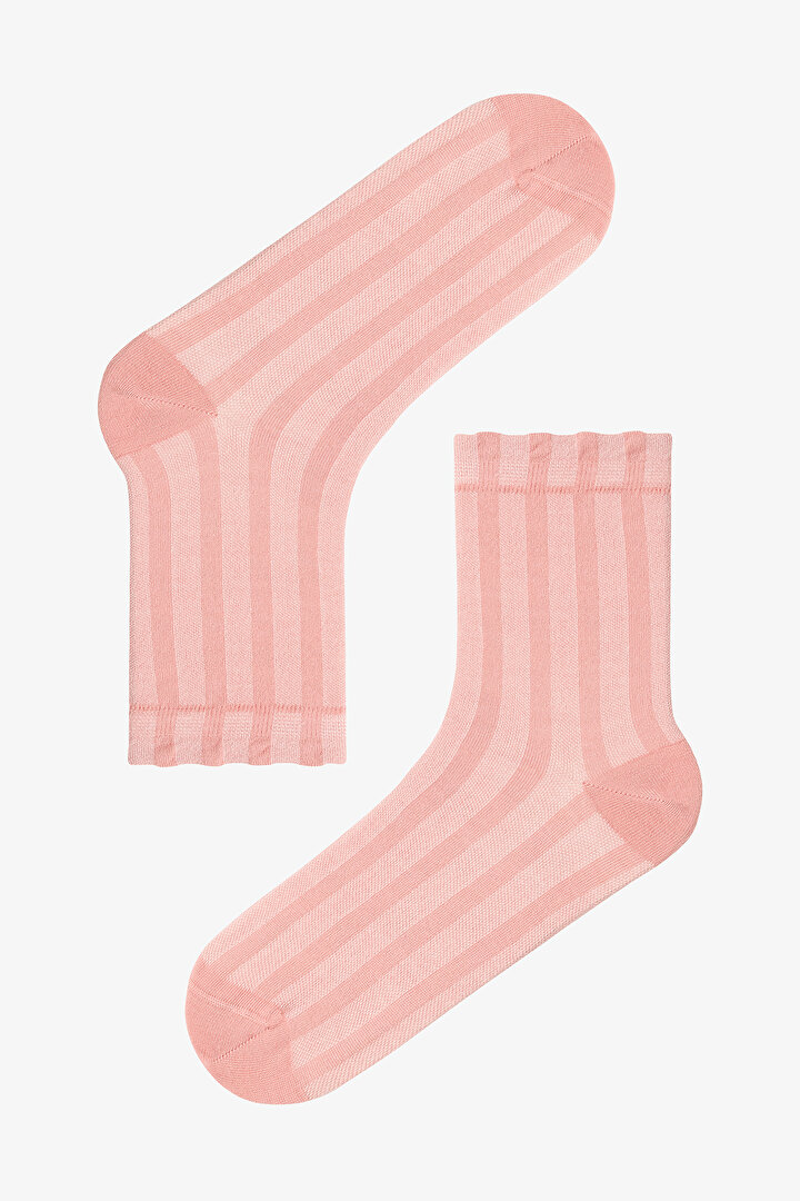 2 Çift Burun Dikişsiz Pamuklu Fırfırlı Soket Çorap - 2