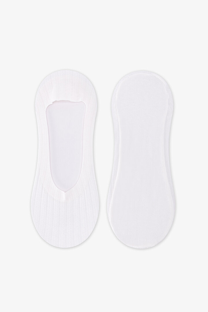 Siyah Beyaz Seamless Jacquard 2'li Babet Çorabı - 2