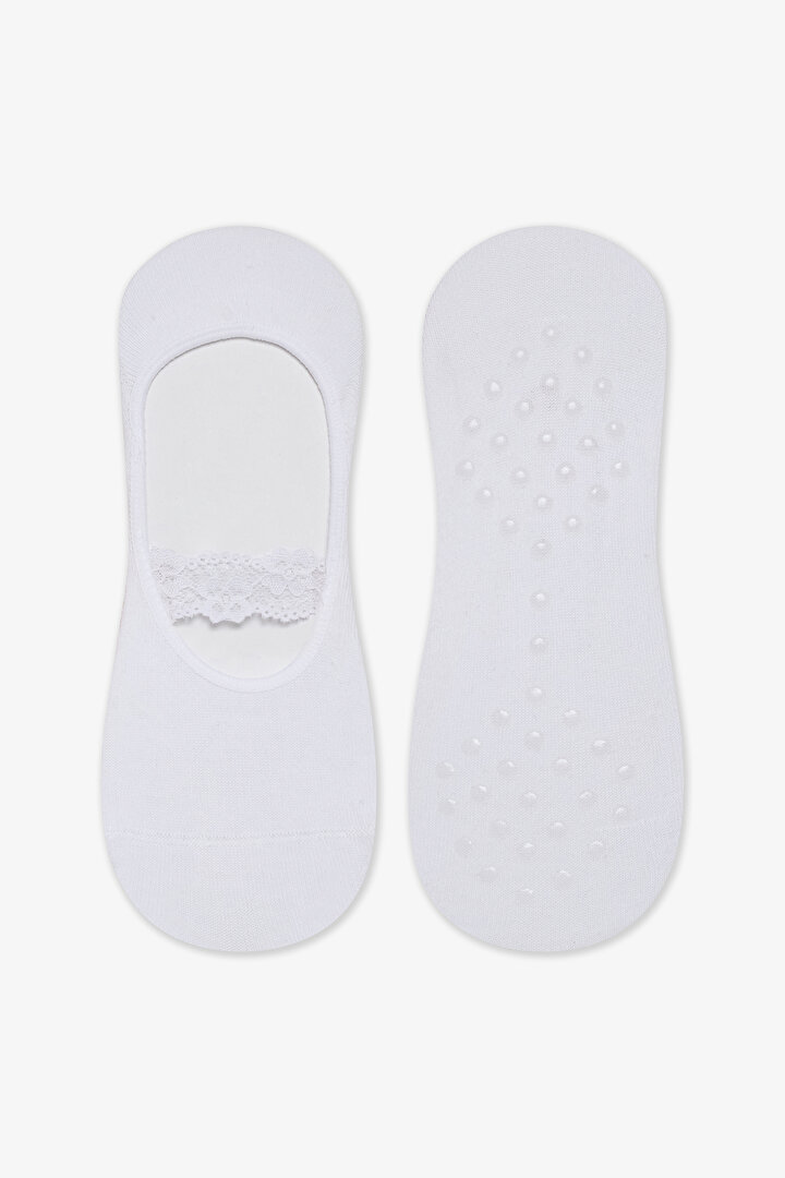 Lace Cross White Liner Socks - 1