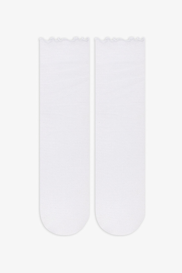 Parlak Fırfırlı Tül Soket Çorap - 1