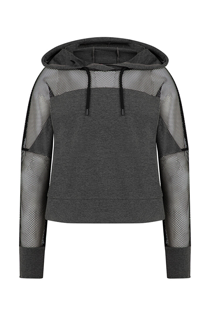 Koyu Gri Weekender Kapüşonlu Sweatshirt - 1