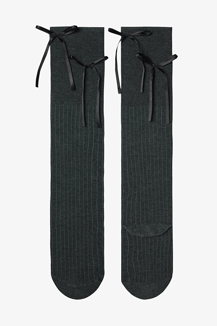 Cotton Ribbon Detailed Trousers and Socks - 1