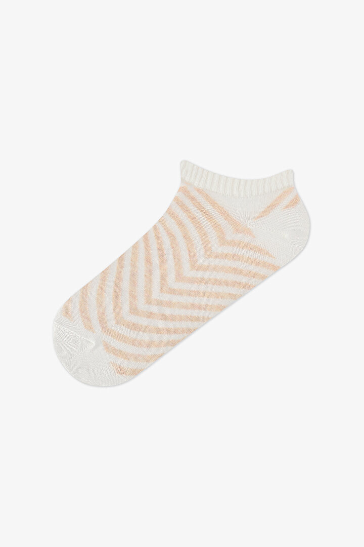 5 Çift Burun Dikişsiz Pamuklu Desenli Patik Çorap - 2