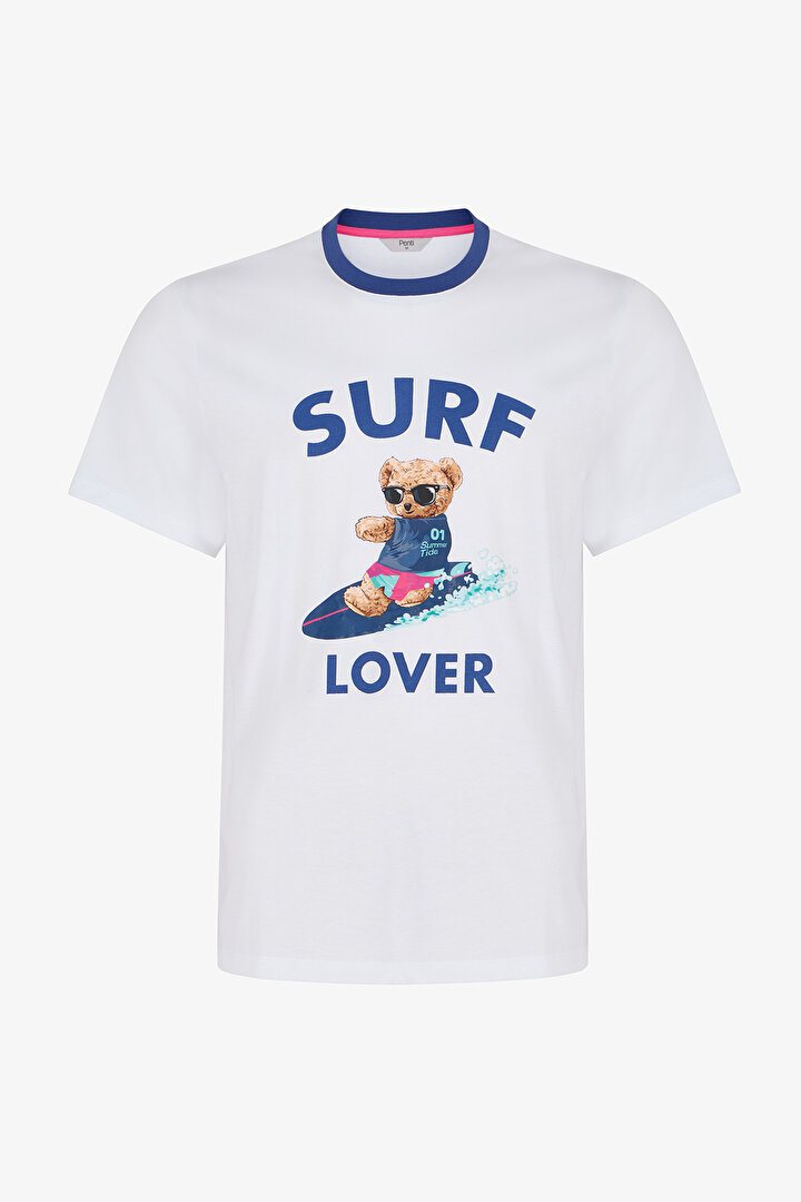Erkek Renkli Surf Lover Şortlu Pijama Takımı - 2