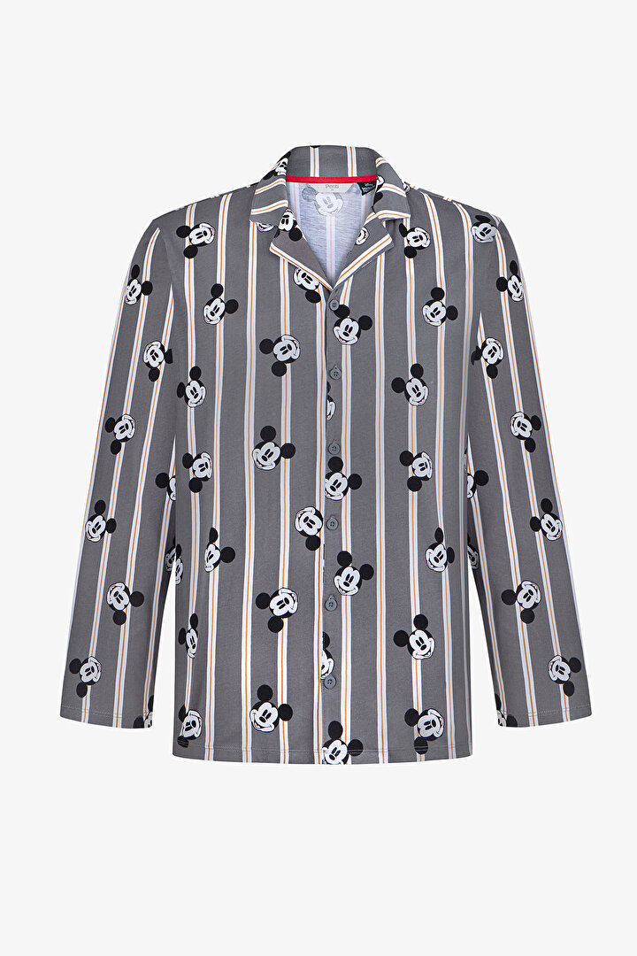 Erkek Renkli Lic-Mickey Gömlek Pijama Takımı - 2