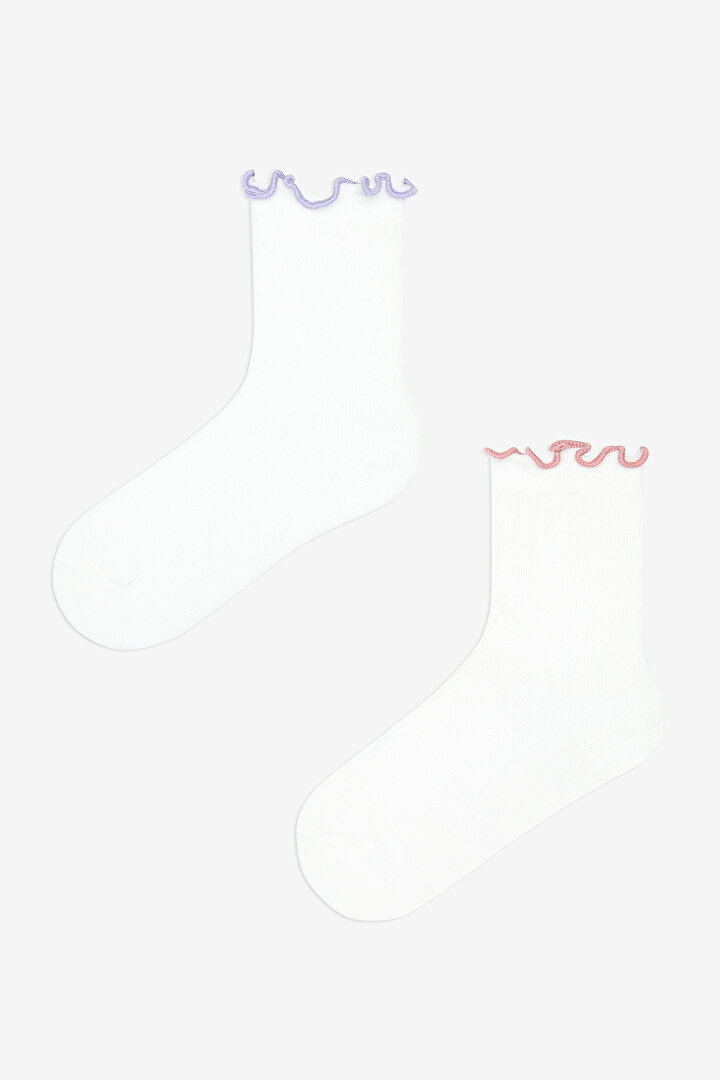 Girls Colored Glitter 2in1 Socket Socks - 1