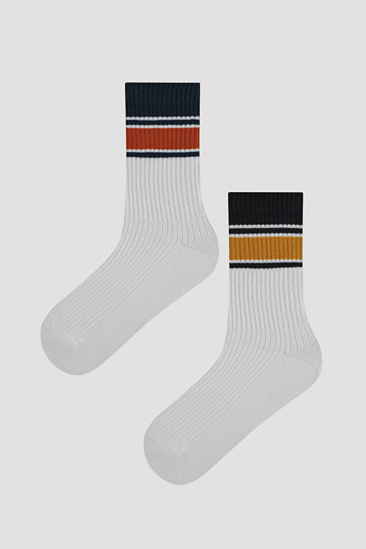 Erkek Beyaz 2li Soket Çorap - 1