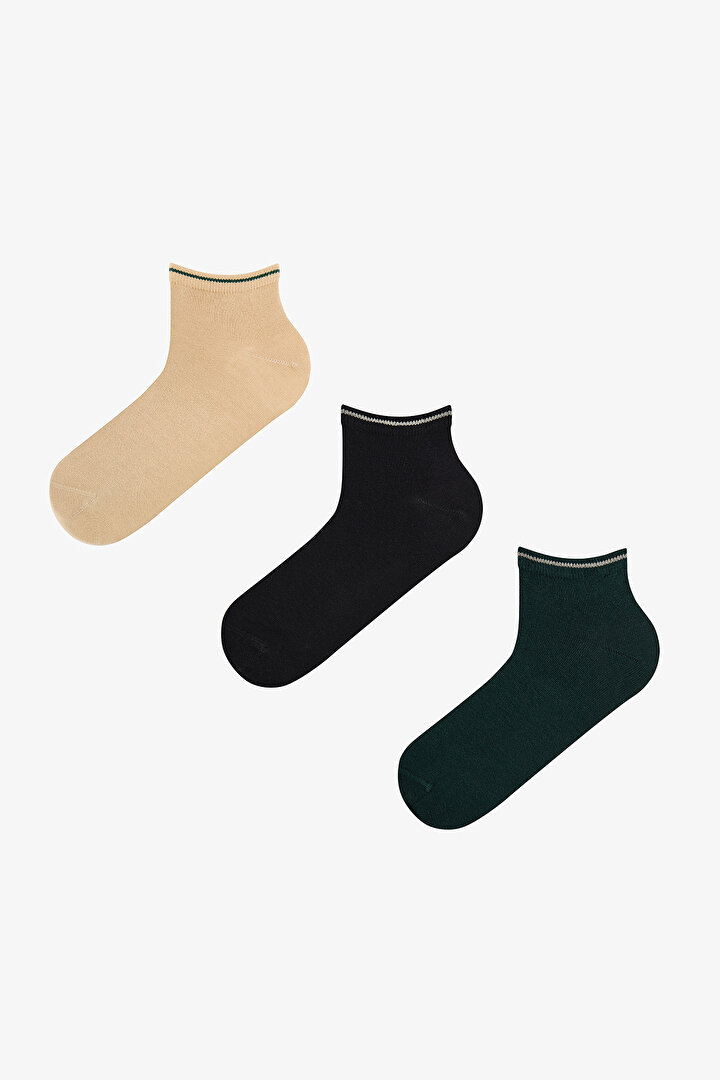 Erkek Renkli Campus Trip 3'lü Patik Çorap - 1