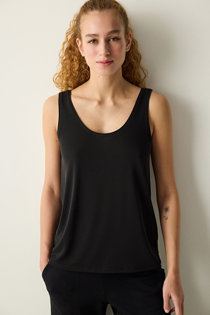 Modal Black T-Shirt - 1