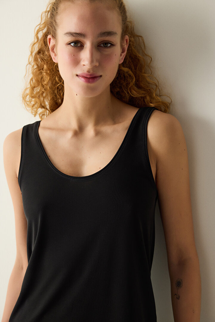 Modal Black T-Shirt - 2