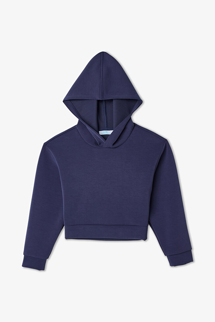 Dark Indigo Girls Soft Oversize Hooded Sweatshirt - 2