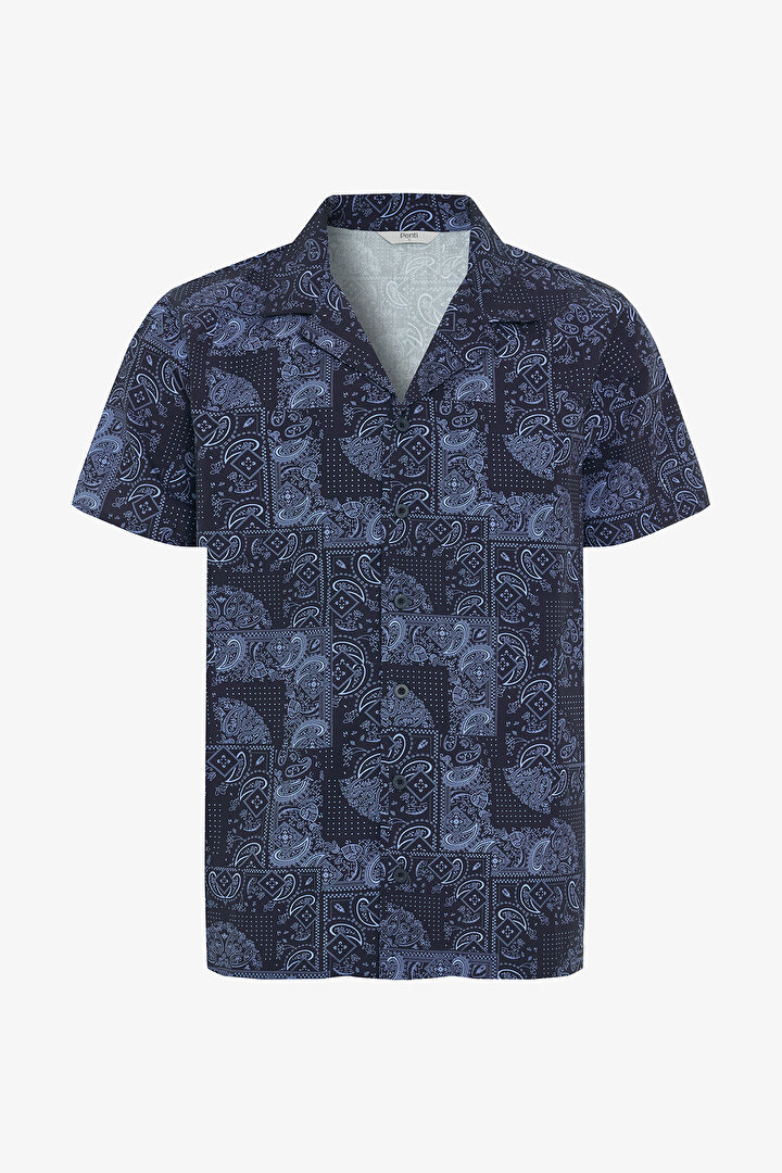 Ethnic Paisley Gömlekli Çok Renkli Pijama Takımı - 2