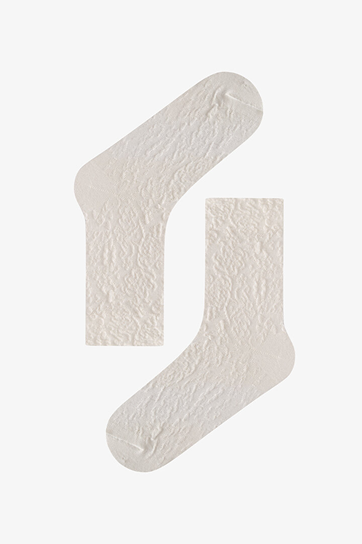 Kahve Elegance Texture Pamuklu Jakarlı 3 Çift Soket Çorap - 2