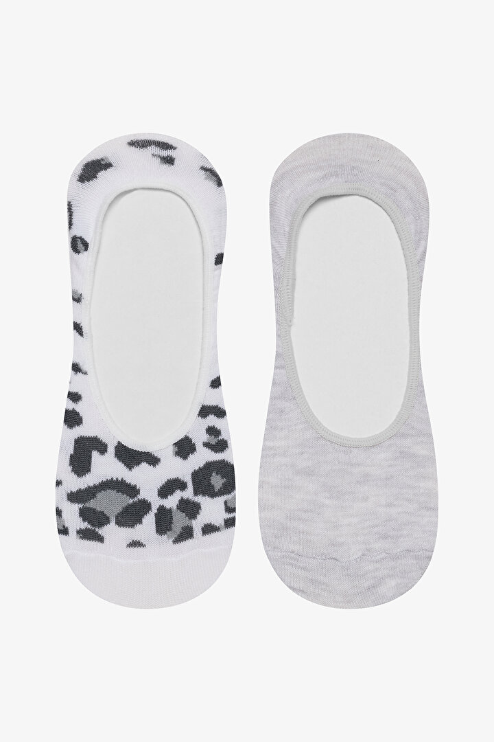 Leopard 2in1 White Grey Suba Socks - 1