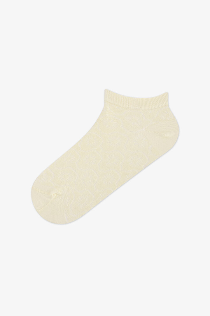 5 Çift Burun Dikişsiz Pamuklu Renkli Kendinden Desenli Patik Çorap - 2