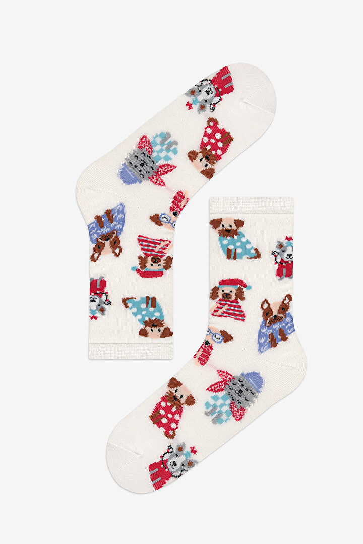 New York Puppy 2in1 Red White Socket Socks - 2