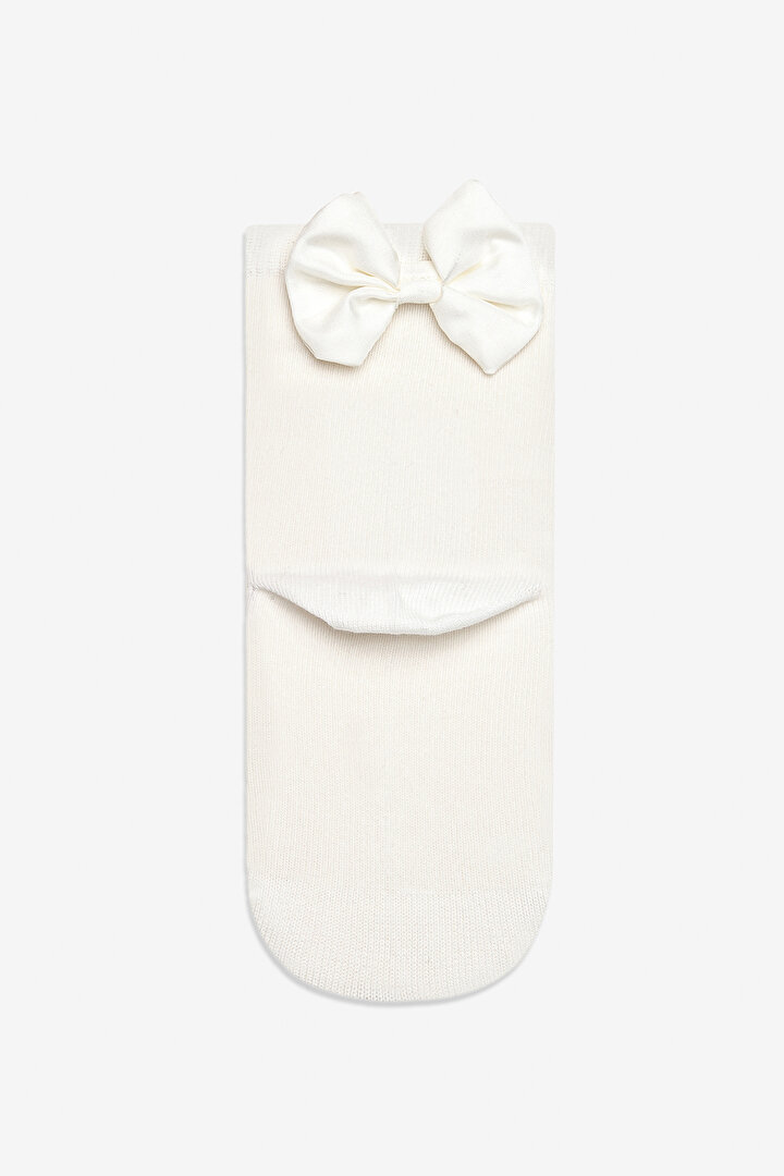 Girls White Bow Socket Socks - 2