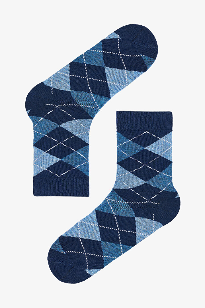 Çok Renkli Erkek Diamond 3lü Soket Çorap - 2