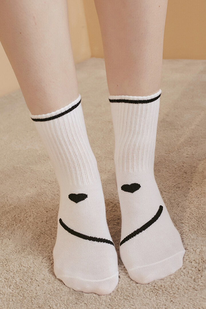 Smiling Face 2li Soket Çorap - 2