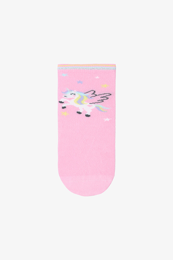 Kız Çocuk Love Unicorn Desenli Pamuklu 4'lü Soket Çorap - 2