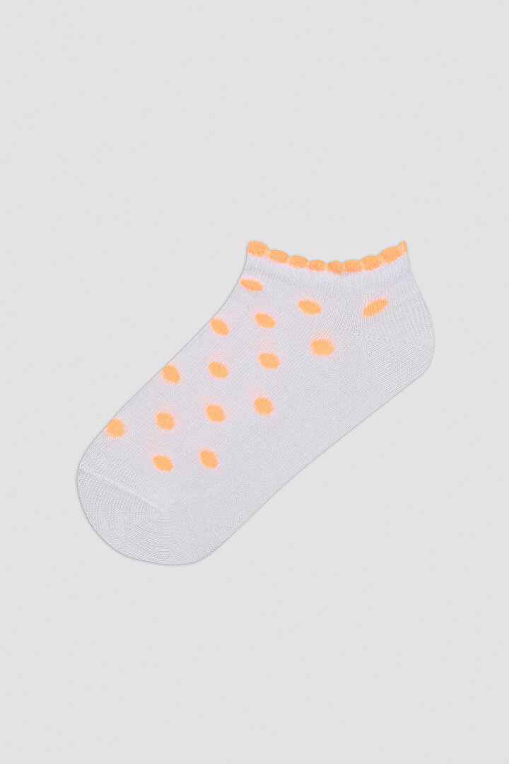 Kız Çocuk Neon Dots Beyaz 3lü Patik Çorap - 2