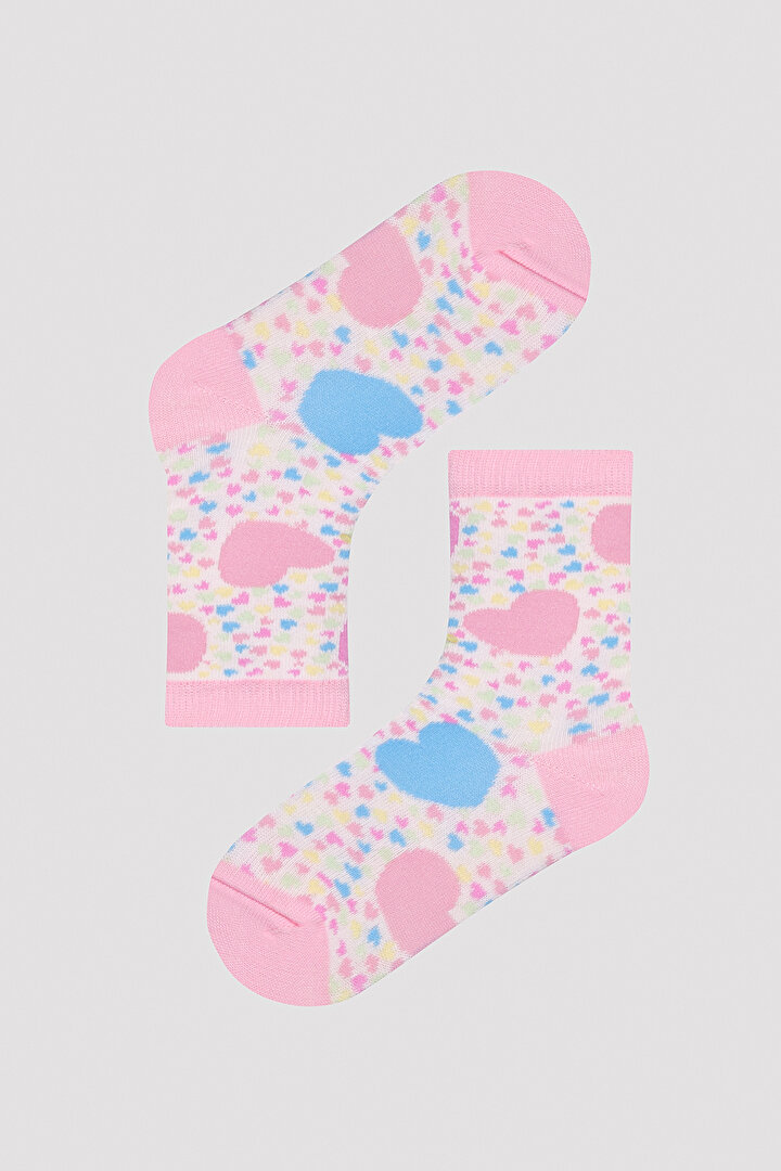 Kız Çocuk Colorful Heart 2li Soket Çorap - 2