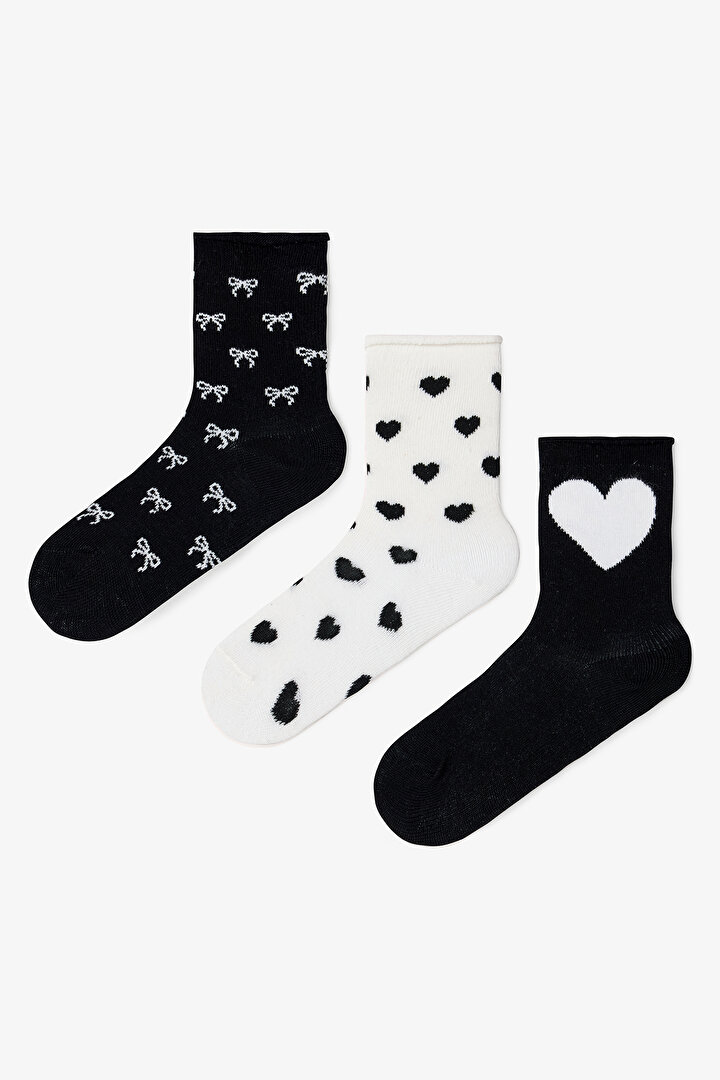 Love Bows Kız Çocuk Fiyonklu Pamuklu 4'lü Soket Çorap - 2