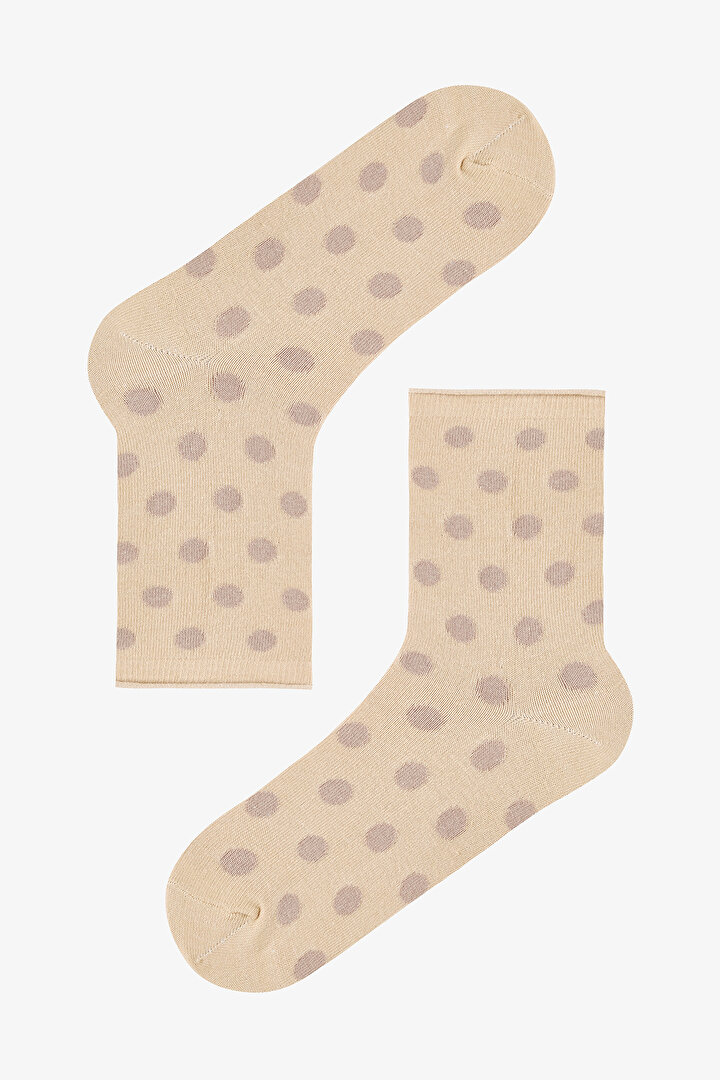 Kahve Bej Relax Dotted 5li Soket Çorap - 2