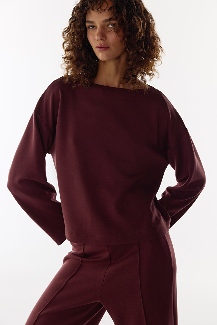 Brown Silky Touch Long Sleeve Long Sleeve Blouse - 1