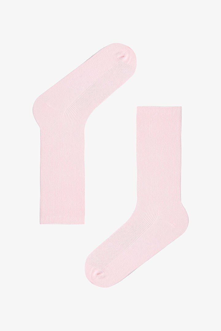 5 Çift Pamuklu Ribli Renkli Soket Çorap - 2
