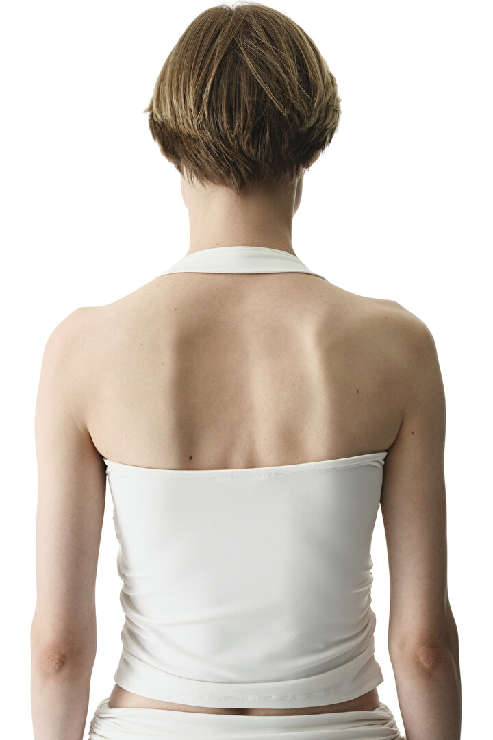 White Halter Neck Top - 2