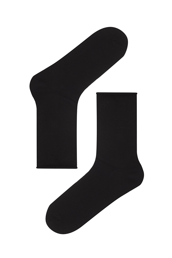 Black Simple 4in1 Socked Socks - 2